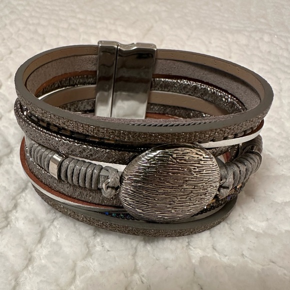 Jewelry - Wide Silver-Tone Bracelet
